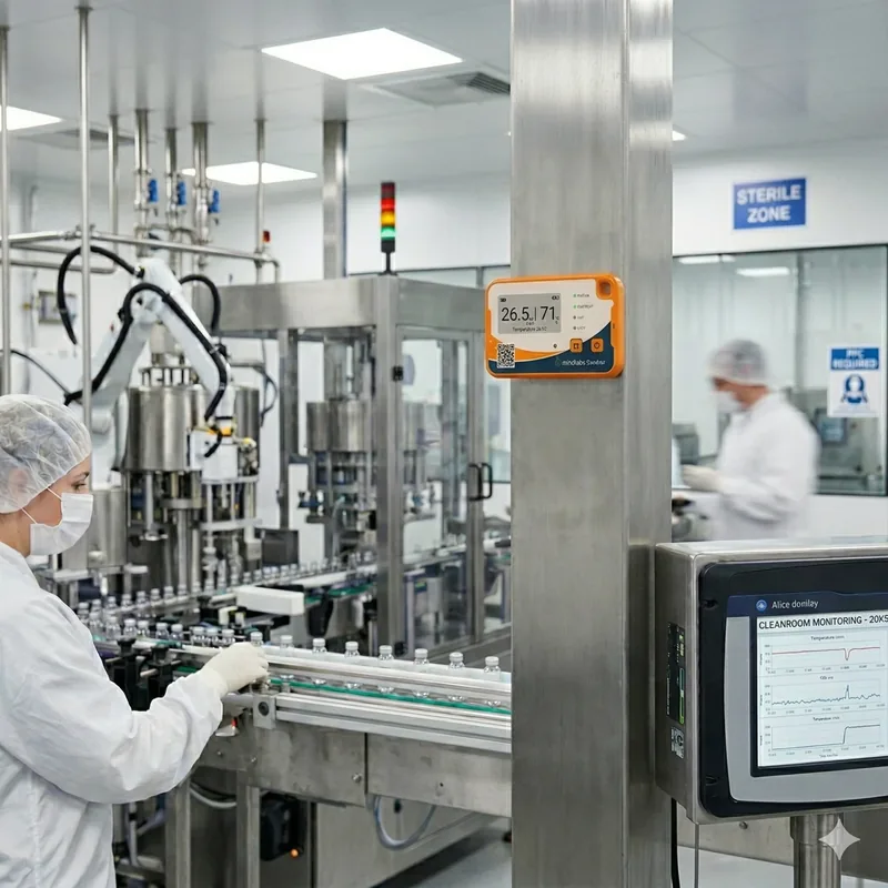 Pharmaceutical manufacturing temperature monitoring