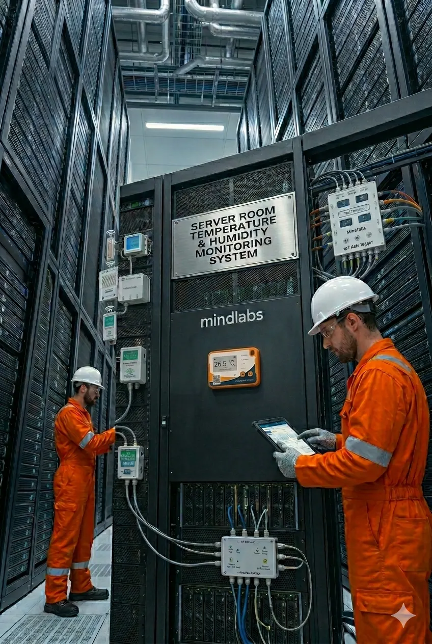 Server room temperature and humidity monitoring